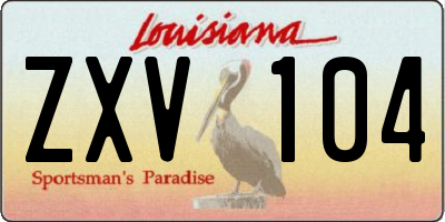 LA license plate ZXV104