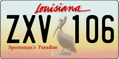 LA license plate ZXV106