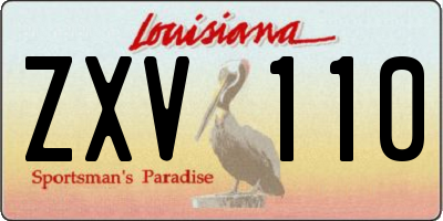 LA license plate ZXV110