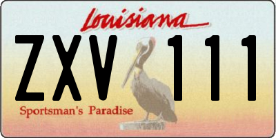 LA license plate ZXV111