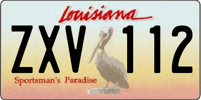 LA license plate ZXV112