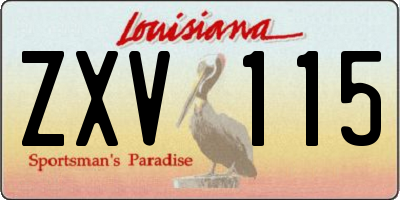 LA license plate ZXV115