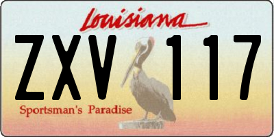LA license plate ZXV117