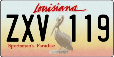LA license plate ZXV119