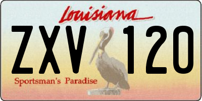 LA license plate ZXV120