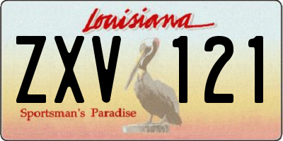 LA license plate ZXV121