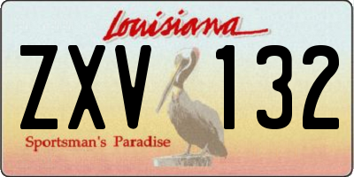 LA license plate ZXV132