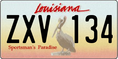 LA license plate ZXV134