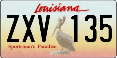 LA license plate ZXV135