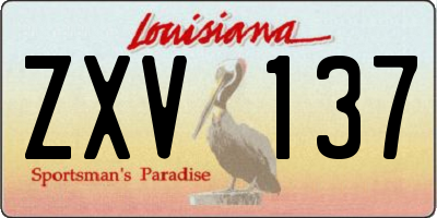 LA license plate ZXV137