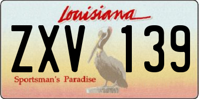 LA license plate ZXV139