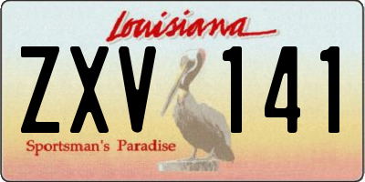 LA license plate ZXV141