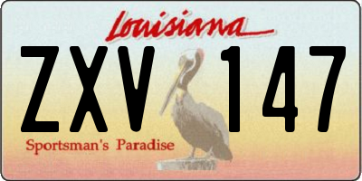 LA license plate ZXV147