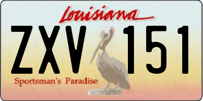 LA license plate ZXV151