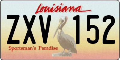 LA license plate ZXV152