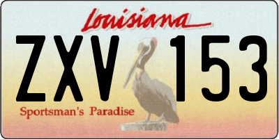 LA license plate ZXV153