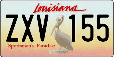 LA license plate ZXV155