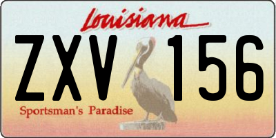 LA license plate ZXV156