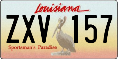 LA license plate ZXV157