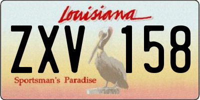 LA license plate ZXV158
