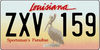 LA license plate ZXV159