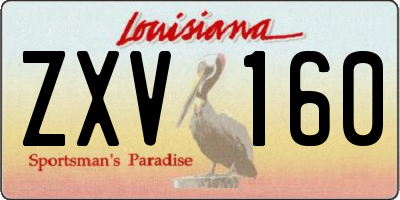 LA license plate ZXV160