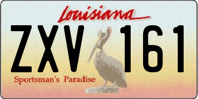 LA license plate ZXV161