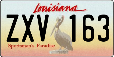 LA license plate ZXV163