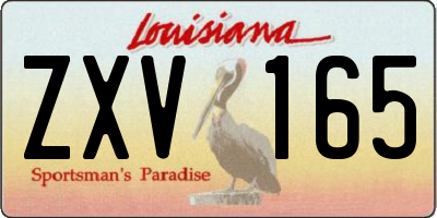 LA license plate ZXV165
