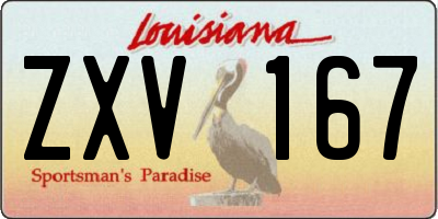 LA license plate ZXV167
