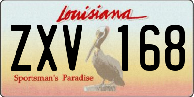 LA license plate ZXV168