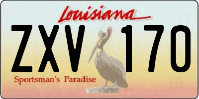 LA license plate ZXV170