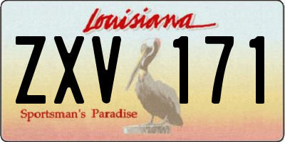 LA license plate ZXV171