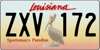 LA license plate ZXV172