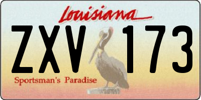 LA license plate ZXV173