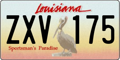 LA license plate ZXV175