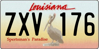 LA license plate ZXV176