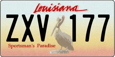 LA license plate ZXV177