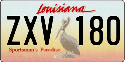 LA license plate ZXV180