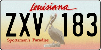 LA license plate ZXV183