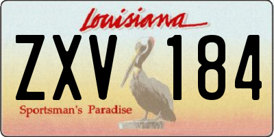 LA license plate ZXV184