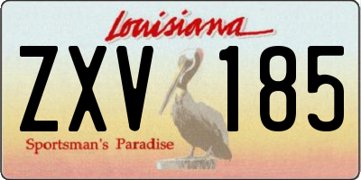 LA license plate ZXV185