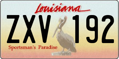 LA license plate ZXV192