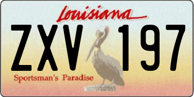 LA license plate ZXV197