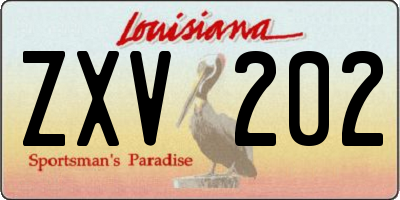 LA license plate ZXV202