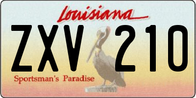 LA license plate ZXV210
