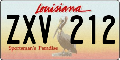 LA license plate ZXV212