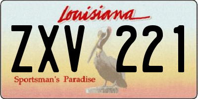 LA license plate ZXV221