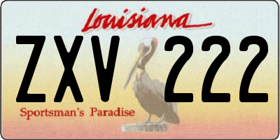 LA license plate ZXV222