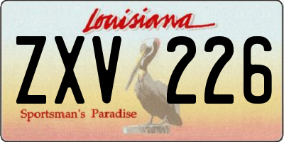 LA license plate ZXV226